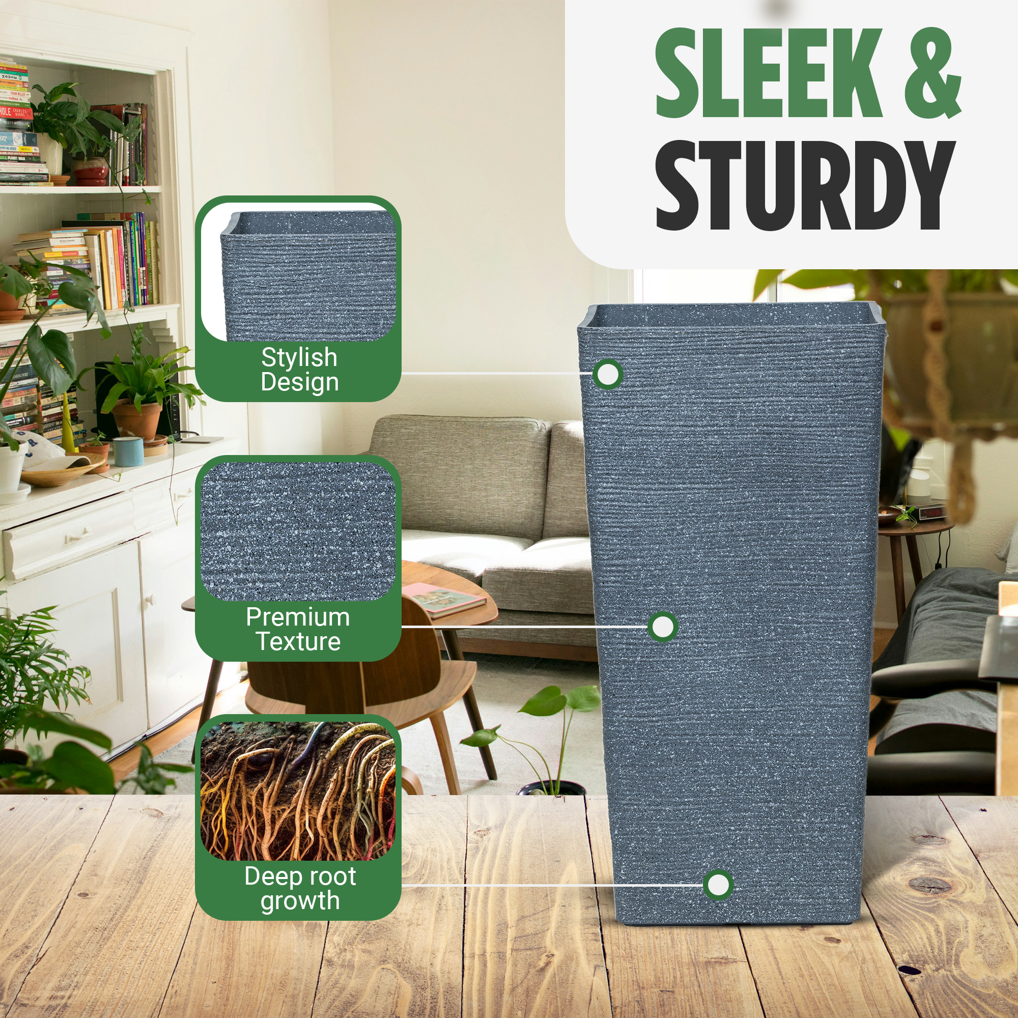 Malahide Tall Square Planter