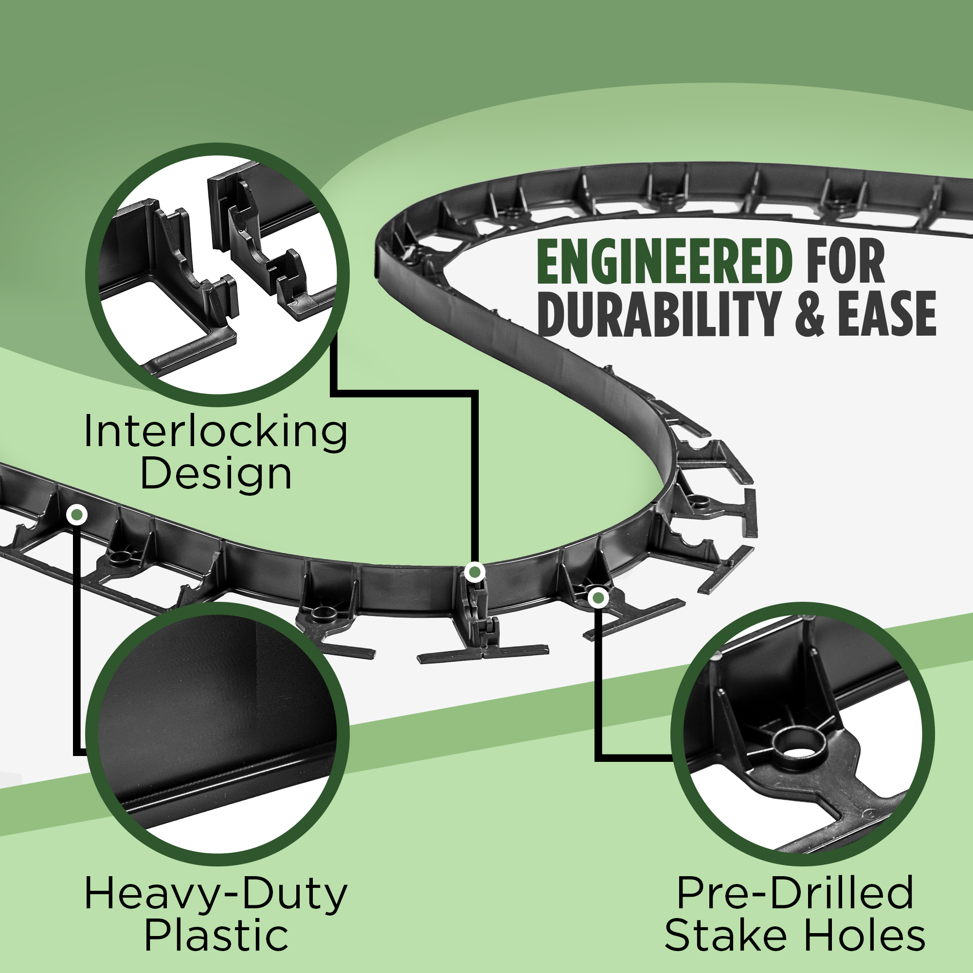 Flexible Lawn Edging 12m with 60 Pegs