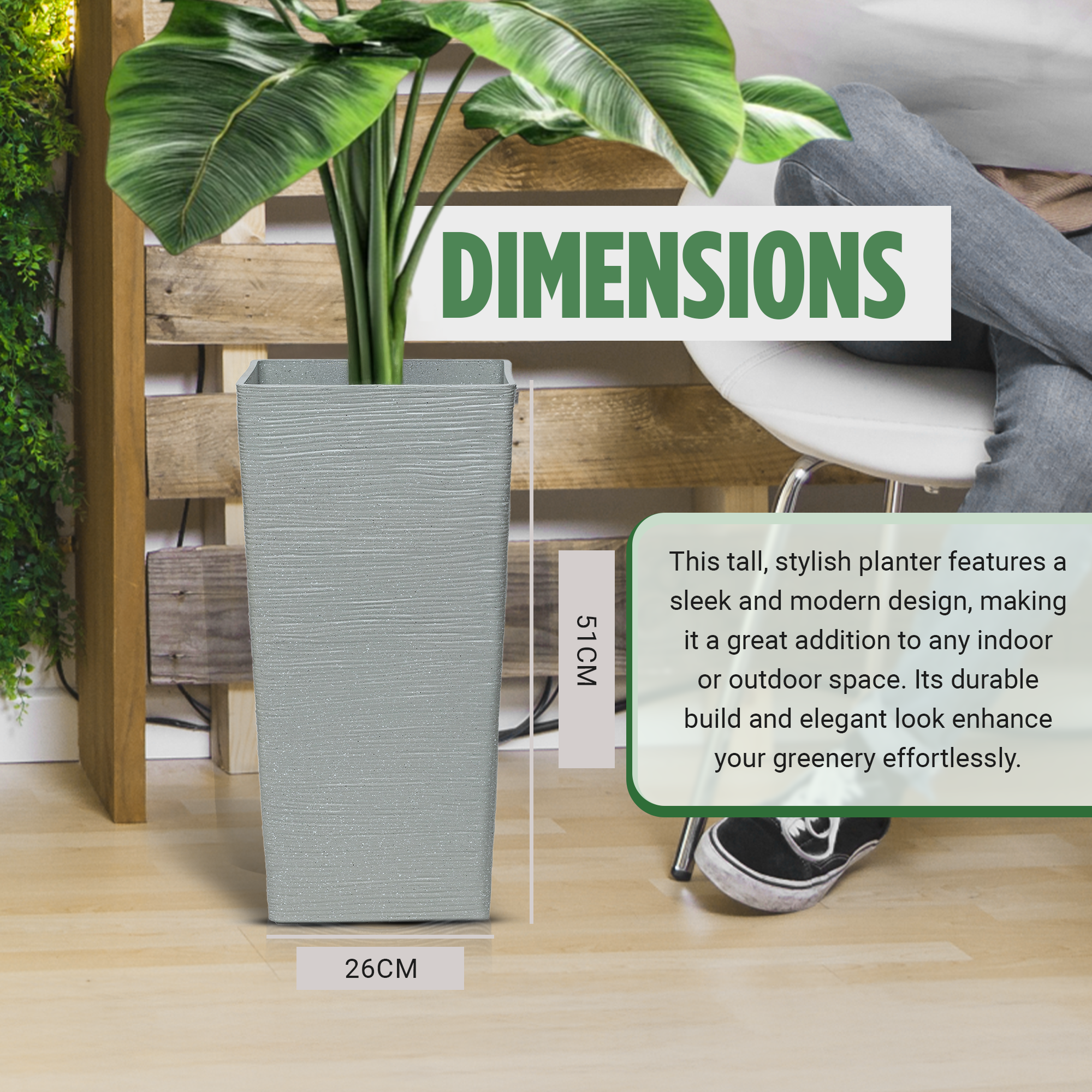 Malahide Tall Square Planter