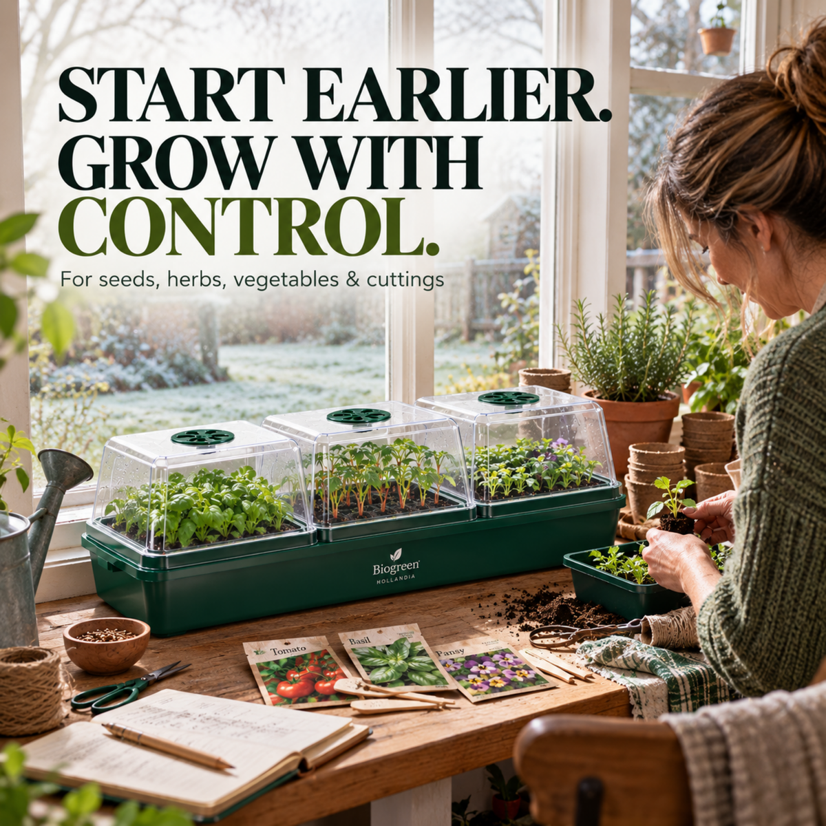 Biogreen Hollandia Heated Propagator 1.4L Tank – 3 Chambers