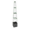 "Maxitom Plant Tower with four square supports and a base container, designed for vertical plant growth, perfect for climbing plants like tomatoes, cucumbers, and beans."