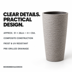 Moorgreen Blackrock Tall Round Planter – Frost Resistant