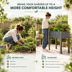 Biogreen Freising Metal Raised Garden Bed with Drainage – Patio