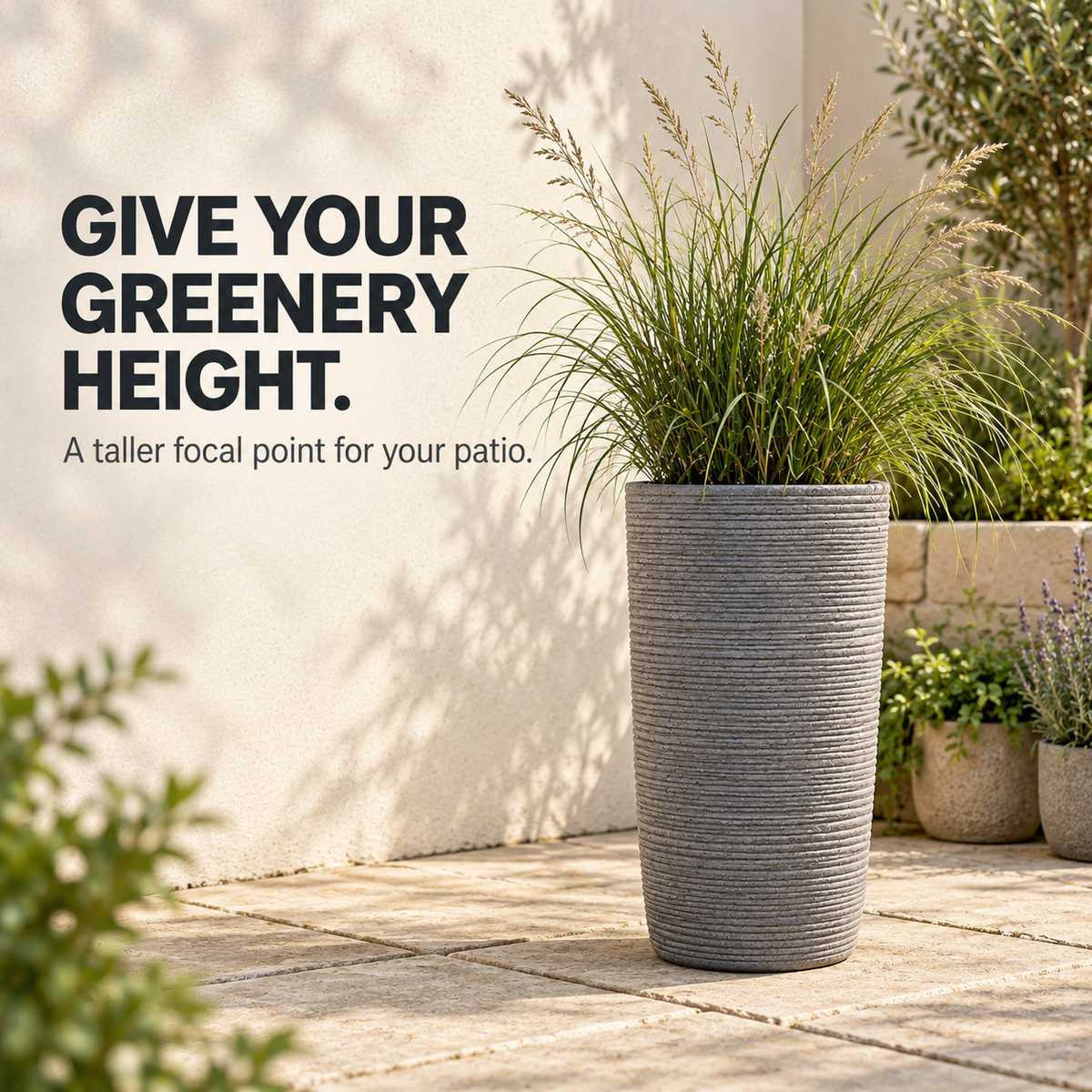 Moorgreen Blackrock Tall Round Planter – Frost Resistant