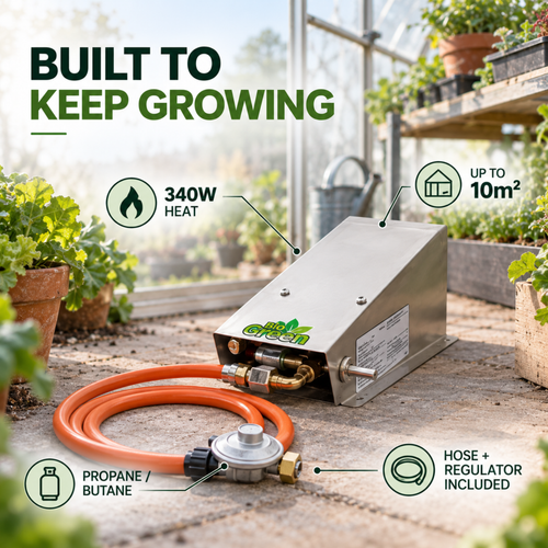 Bio Green Frost Buster Greenhouse Gas Heater 340W – Off-Grid