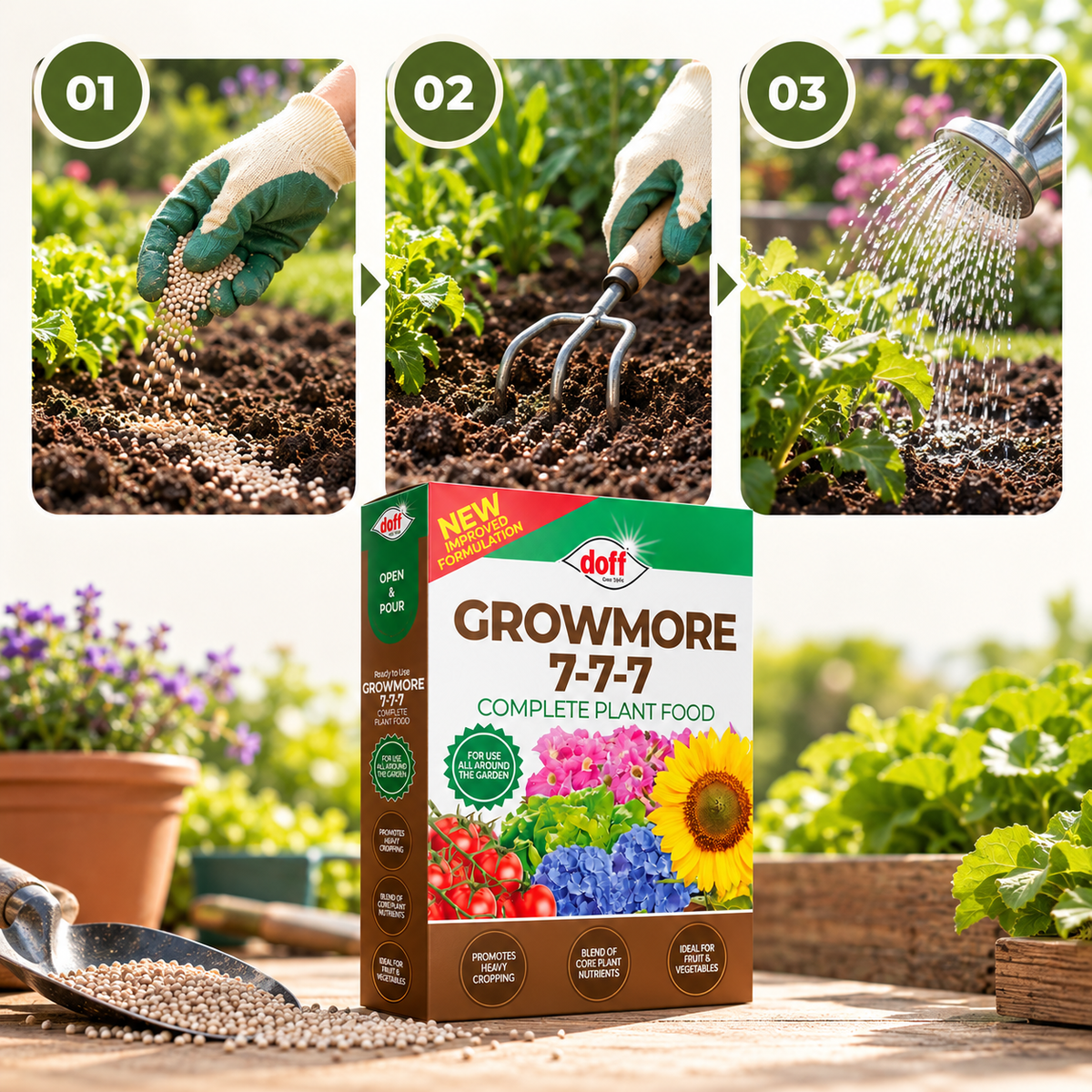 Doff Growmore Fertiliser 2kg – Balanced Garden Feed