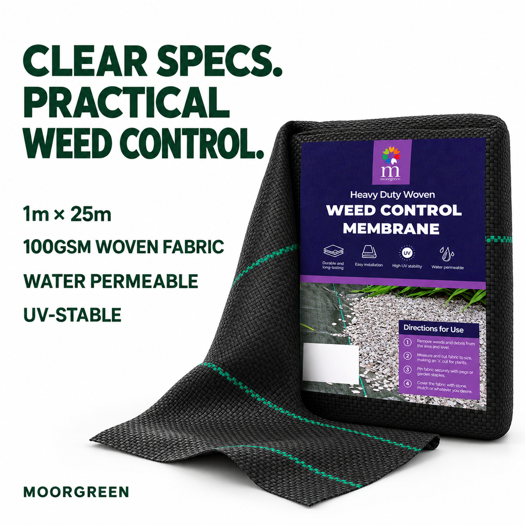 Moorgreen Weed Control Membrane 1m x 25m – 100GSM