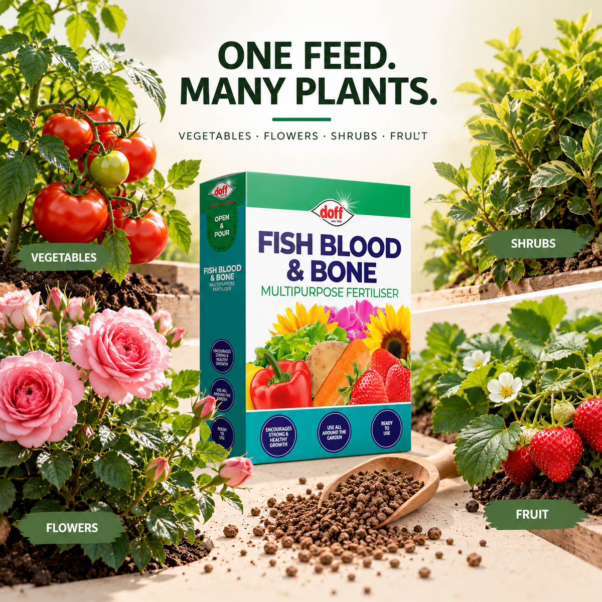 Doff Fish Blood and Bone Fertiliser 2kg – Organic Feed
