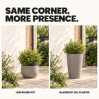 Moorgreen Blackrock Tall Round Planter – Frost Resistant