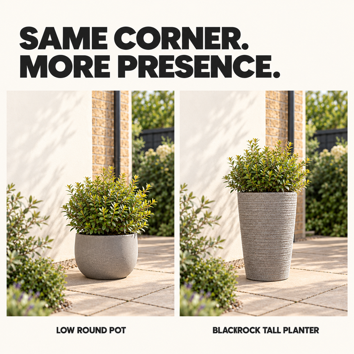 Moorgreen Blackrock Tall Round Planter – Frost Resistant