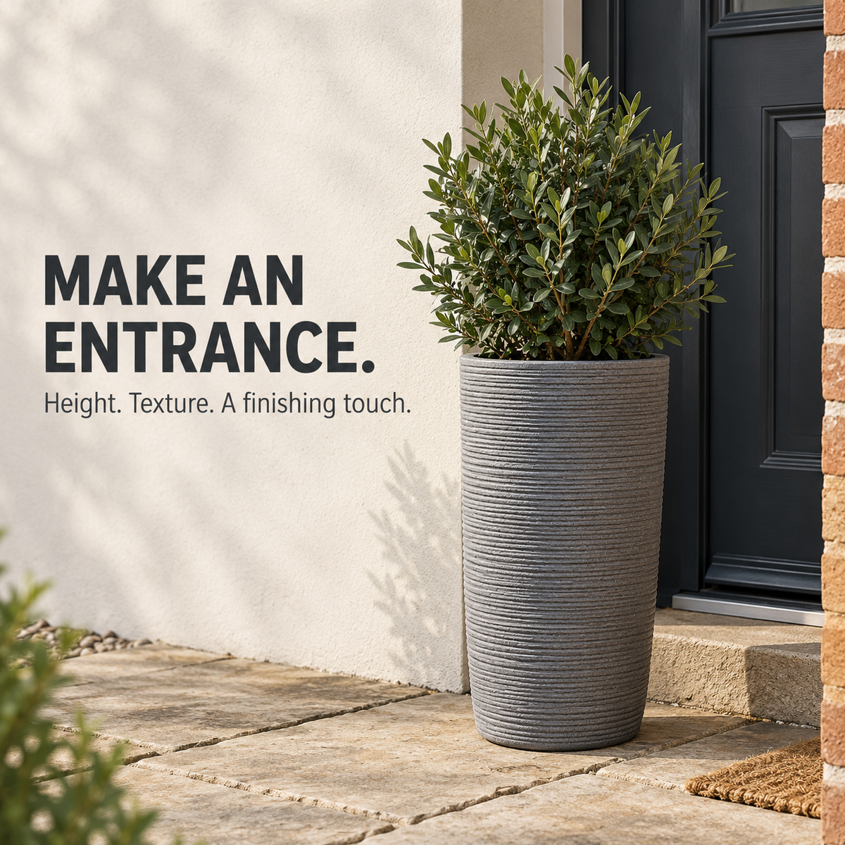 Moorgreen Blackrock Tall Round Planter – Frost Resistant