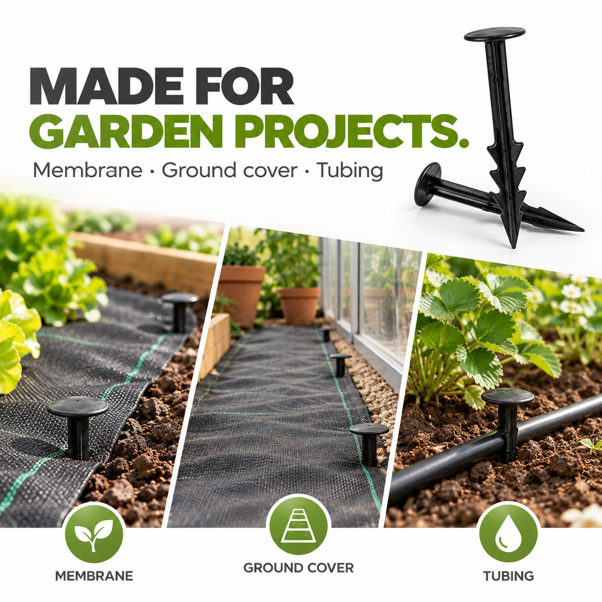 Ground Cover Pegs 10 Pack – Rust Proof Plastic