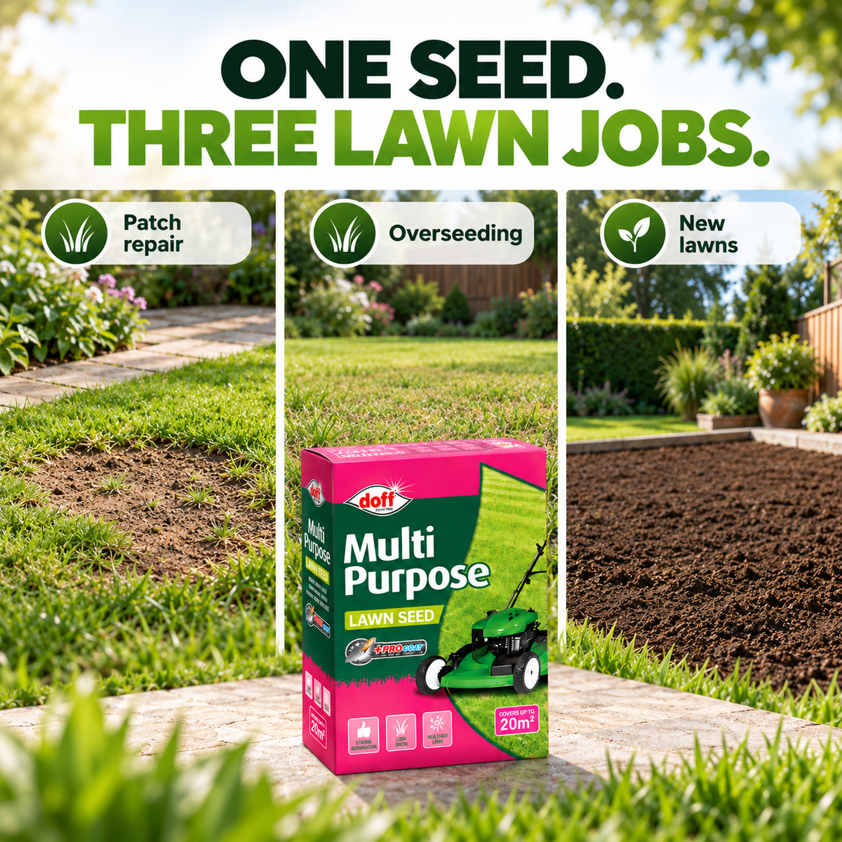 Doff Grass Seed 500g – Fast Germinating Lawn Seed