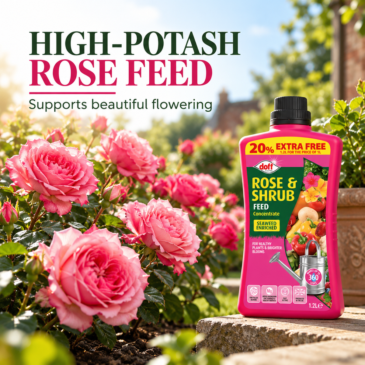 Doff Rose Plant Feed 1.2L – 360L Concentrate