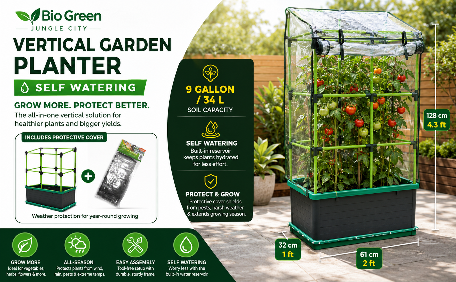 Bio Green Jungle City Vertical Garden Planter – Self Watering