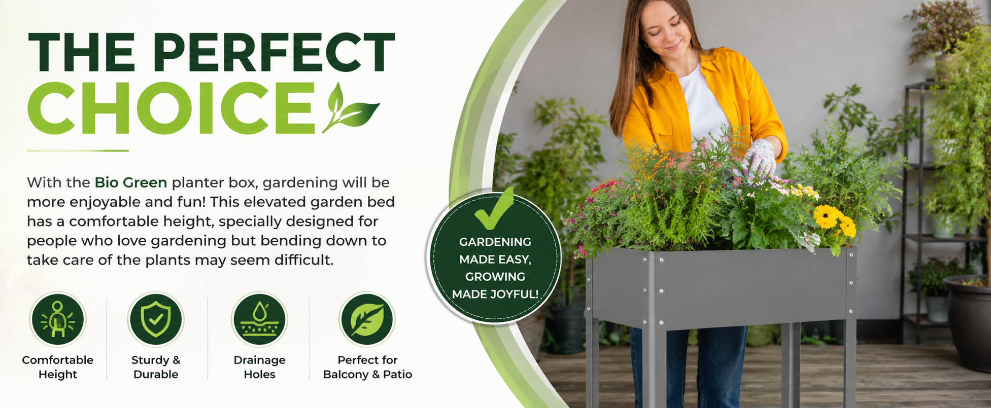 Biogreen Freising Metal Raised Garden Bed with Drainage – Patio
