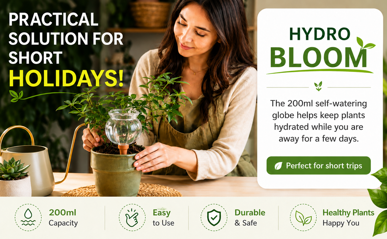 Biogreen Hydro Bloom Self Watering Plant Globe – Clay Spike
