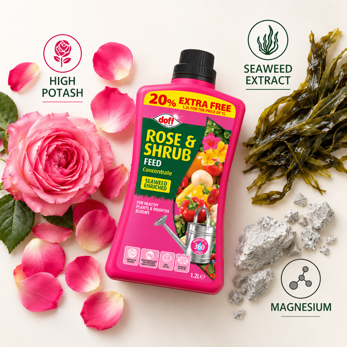 Doff Rose Plant Feed 1.2L – 360L Concentrate