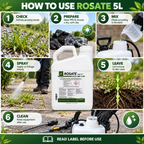 How to use Rosate 360 TF 5L weed killer including preparation mixing spraying and equipment cleaning