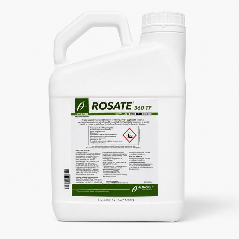 Rosate 360 TF 5L professional weed killer concentrate containing 360 g/L glyphosate