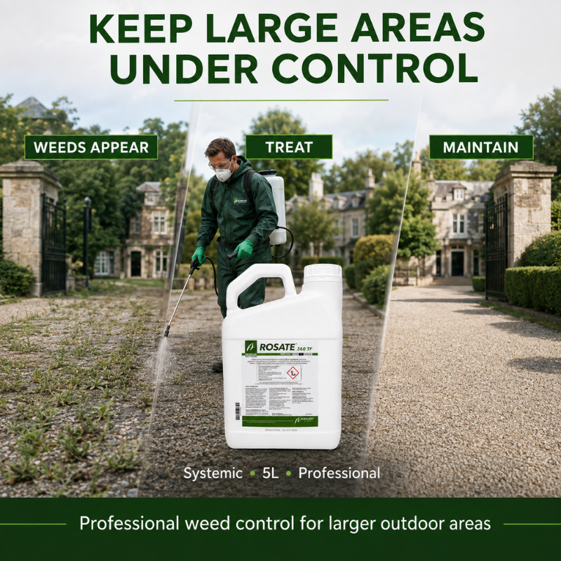 Rosate 360 TF 5L professional weed killer for paths gravel driveways and large managed grounds