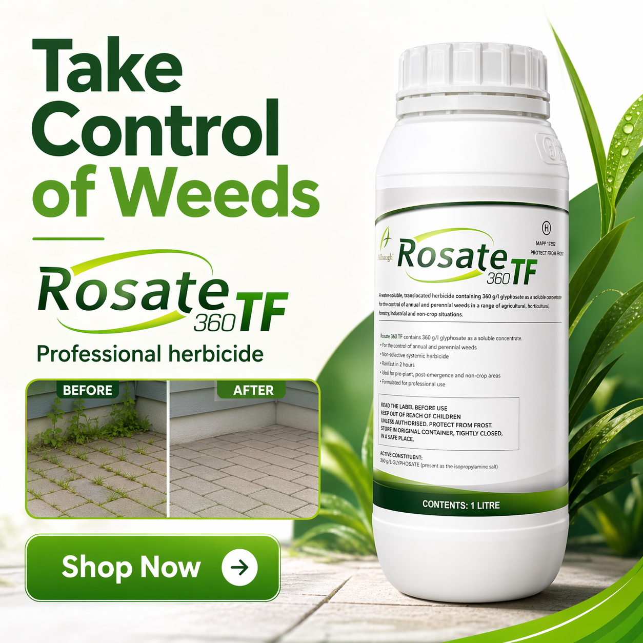 Rosate Glyphosate Weedkiller 1L – Professional Total Weed Control