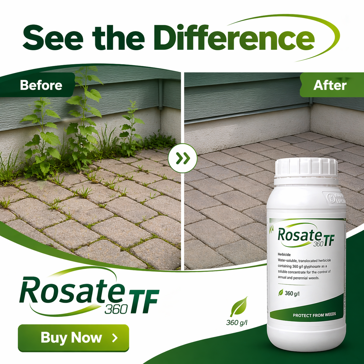 Rosate Glyphosate Weedkiller 1L – Professional Total Weed Control