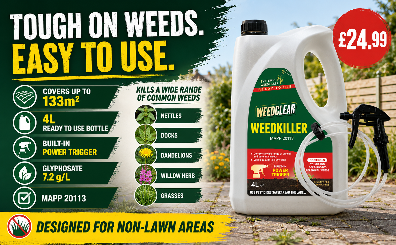 WeedClear 7.2 Ready to Use Weedkiller 4L – Root Kill Formula