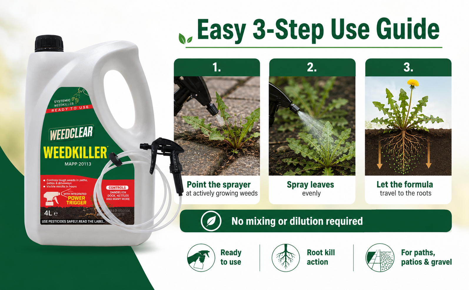 WeedClear 7.2 Ready to Use Weedkiller 4L – Root Kill Formula