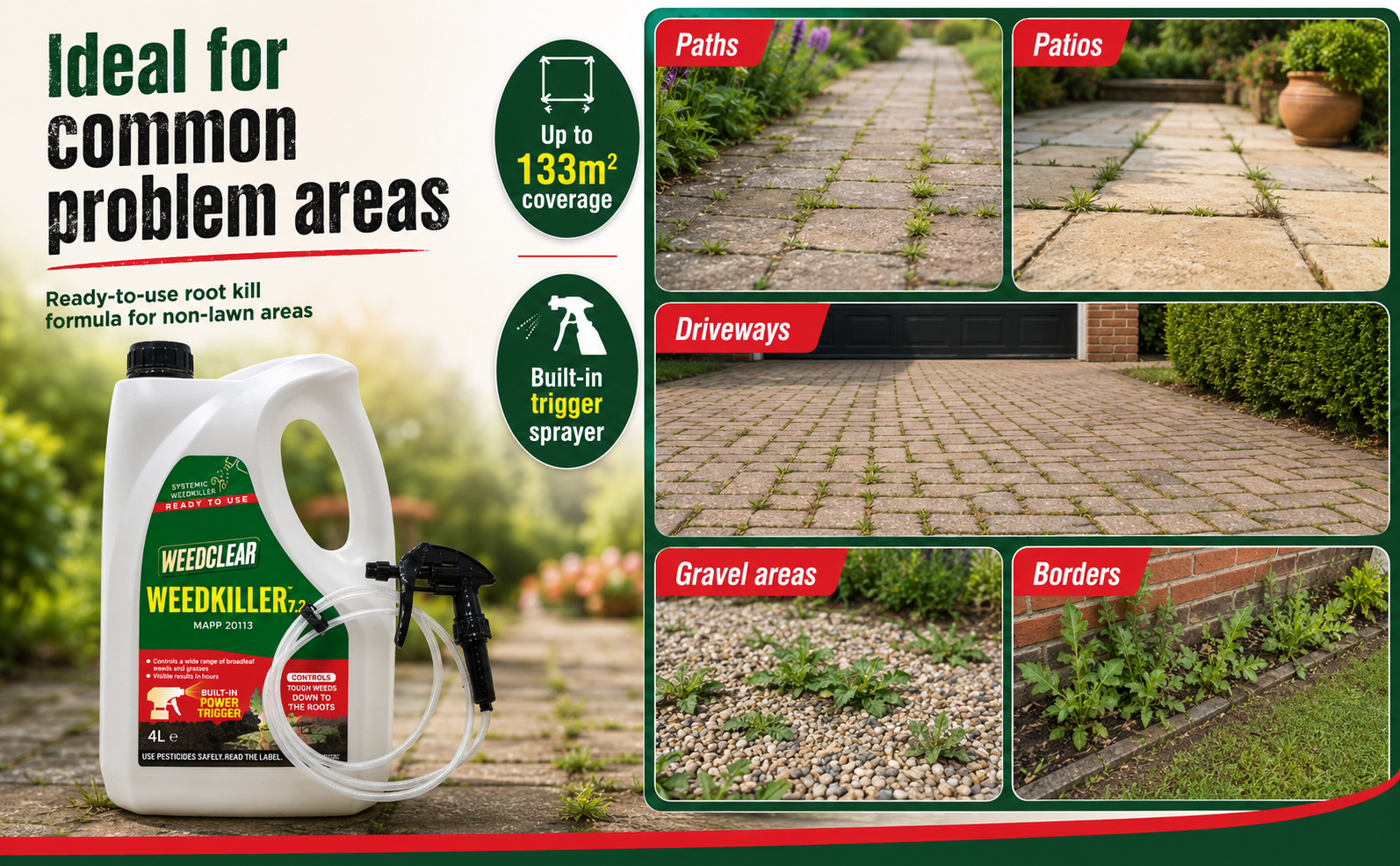 WeedClear 7.2 Ready to Use Weedkiller 4L – Root Kill Formula